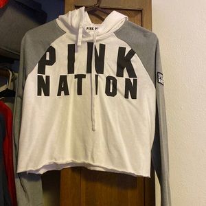 A pink crop hoodie size small